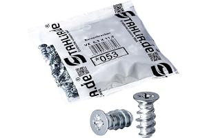 Stahlia 50-pack 6,3 x 11,5 mm möbelskruvar med sänkt huvud för Ø 5 mm skruvar för lådskenor speciell skåpskruv möbelgångjärn