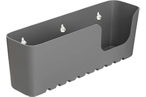 TATAY 4520200 - Gran Cesta organizadora de ducha con ventosas, capacidad para 2.5 kg, Plástico Polipropileno, Color gris, 30x9.5x11 cm