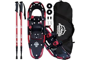 Tuxedo Sailor Scarpe da neve leggere per donne, uomini, adolescenti, bambini, in alluminio con bastoncini da trekking e borsa per il trasporto