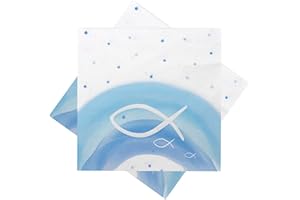 Unbekannt Servietten Fisch Blau Regenbogen Tischdeko Kommunion Konfirmation Taufe 20 Stück