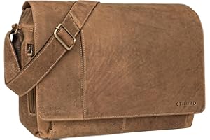 STILORD Vintage Umhängetasche Leder groß für Herren Damen 15.6 Zoll Laptoptasche Unitasche Bürotasche Moderne Aktentasche aus echtem Büffelleder