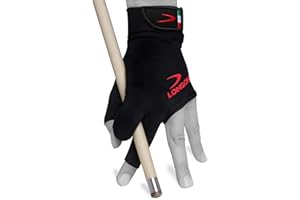 Longoni Black Fire 2.0 Billard-Queue-Handschuh für linke oder rechte Hand, Schwarz