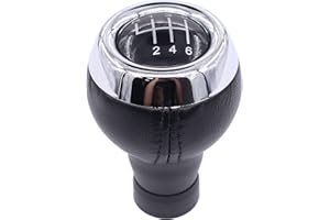 HouYeen 6 Speed Gear Shift Knob Leather for M-ini Cooper R55 R56 R57 R58 R59 R60 R61 Black & Silver