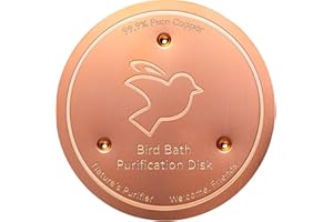 Bird Bath Purification Copper Disk Keep Bird Bath Clean, Mellbree 0.6mm 99.99% Pure Copper Cleaning Disk for Physical Safe Clean Water All-Season, Universal Fit for Outdoor Birdbaths, Bowl