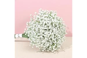 FORESTM 6 Pcs Artificial Flowers, Faux Flowers Real Touch Gypsophila Artificial Flowers Fake Flowers Babys Breath Bouquets for Wedding, Party, Diy Floral Arrangements, Home Decoration, Table Centerpieces