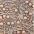 Rose Gold Sprinkles chocolate balls rods pearls 100s and 1000s mix blend cupcake cake toppers metallic bronze ROSE GOLD G