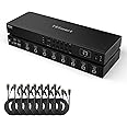TESmart 8X1 HDMI KVM Switch 8 Port 4K@30Hz, USB2.0 Rackmount KVM Enterprise-Grade EDID Emulator | Hotkey Switch | RS232 | LAN Port | IR Remote | IP Control | Auto Scan | with 8 Pcs 5ft KVM Cable