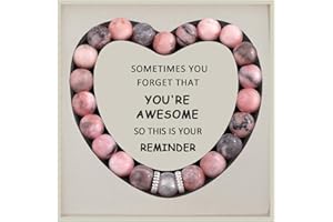 Lueaurra Gifts for Woman Birthday Gift for Woman Natural Stone Healing Crystal Bracelets Original Idea Gift Teenage Girl Friendship Bracelet for Daughter Mum Sister Best Friend