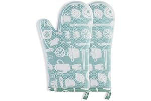 ‎PARMEDU Parmedu Silikon Ofenhandschuhe: Extra Lange Hitze- und Kältebeständige Küchenhandschuhe - ein Paar Silikon-Küchenhandschuhe mit Weichem Futter und Gutem Griff für Backen, Kochen und Grillen