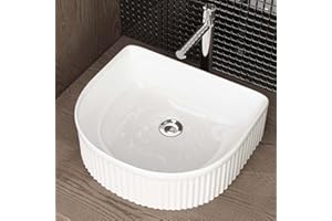 Waschbecken24 | Aufsatzwaschbecken | Premium-Qualität | Einfache Installation | Modernes Design (40x35x13cm, Weiß / A680)