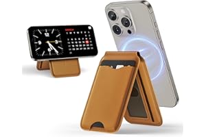 LULULOOK Cartera Magnética Compatible MagSafe, Piel de Grano Completo para Tarjetas, para iPhone Series 16/15/14/13/12, NO para 13/12 Mini, 3 Soportes (Marrón)