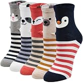 Funny Socks Women Thermal Socks, Cotton Socks Women Socks Animals Dogs Original Christmas Socks, 5 Pairs