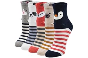 PUTUO Chaussettes Fantaisie Femme Chaussettes Animaux, Femme Chaussettes en Coton Fille Chaussettes Mignonnes Socquettes Doux, EU 37-43