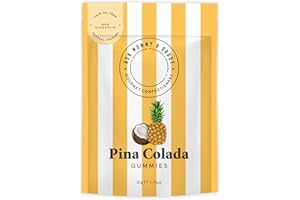 Ask Mummy & Daddy Piña Colada Cocktail Gummies 50g Pouch | Pineapple Shaped Sweeties | Coconut, Pineapple and Rum Flavoured Sweets | Chewy Gourmet Jellies | Palm Oil Free and Alcohol Free
