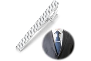 TALNITE Men's Tie Clip Bar Stainless Steel Silver Necktie Pin Elegant Tie Bar Pinch Clips Smart Business Man Dad Boyfriend Husband Gift for Father's Day Graduation Weddings Birthdays Anniversaries Valentine's