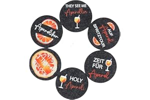 CJ&M 6 Stück Aperol-Fans: Unsere Untersetzer aus Filz mit lustigen Aperol-Sprüchen!