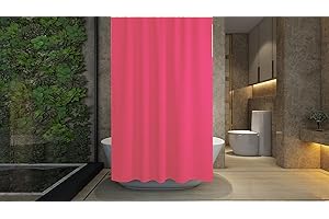 PROBYTES Shower Curtain - Made of PEVA, Water Repellent, Mildew Resistant, 180x180cm, 71x71inch, Rail Hooks,Feather Light, Ultra-Thin, Wet Rooms, Shower, Bath, Plain, Vibrant Colours (Hot Pink)