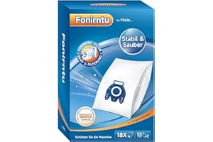 Fonirntu 18x GN Staubsaugerbeutel geeignet für Miele Staubsauger S2, S5, S8, S8340, Classic C1, Complete C2&C3, Verbessert Lecksicher Staubbeutel mit 5x Motor- & Abluft-Filter Ersetzt 9917730