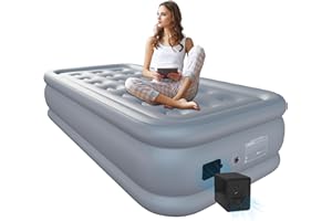HikerSKY Single/King Air Mattress, with Battery-Powered Pump, Blow Up Mattress, in 3 Mins Self-Inflation for Camping,Guest Bed, All Fabric