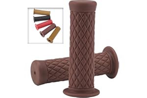 DKMOTORK Motorcycle Handlebar Grips for 7/8" Handlebars 22mm/24mm Non Slip Universal (Black)