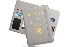 Bcuuozeeing Funda de piel sintética para carné de madre, gris