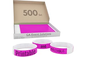 GLOBAL ARBITRAGE EVENT SOLUTIONS GA Event Solutions Braccialetti di identificazione Tyvek, Rosa, 500 pezzi