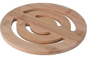 MIK funshopping Dessous de plat en bambou organique pour cuisine, table à manger, table de jardin (rond Ø 20 cm)