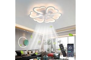 ‎REVNEEY Deckenventilator Mit Beleuchtung Deckenlampe Mit Ventilator Mit Fernbedienung Leise Dimmbar,Timer,6 Geschwindigkeit Blume Deckenleuchte LED 72W Ventilator Mit Licht Für Wohnzimmer Schlafzimmer Lampe