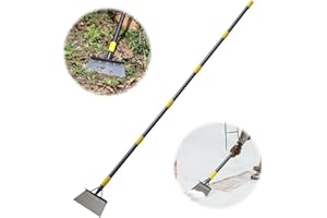 Harrms Reinigungsschaufel, Multifunktionaler Gartenkratzer Hochbelastbar, Moosentferner mit Verstellbarem Langstiel 163 cm, Breiter Klinge für Unkraut, EIS, Schabearbeiten