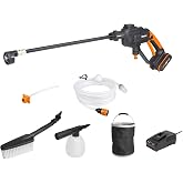 WORX WG620E.2 20Volt 2.0Ah. Li-ion 24 Bar Basın&ccedil;lı Yıkama Tabancası + 4 Par&ccedil;a Yıkama Seti