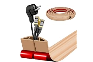Kabelkanal golv 3 m självhäftande kabelbro golv, PVC flexibel kabelskydd för kabelgömma och kabelskydd, kabelkanal, träutseende, för hem, kontor, fabrik och lager (30 mm × 3 m)