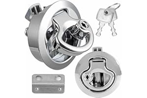 Boat Hatch Pull Latch Marina,Tianher Bomba de Cromo Flush Pull kitlock Mango Empotrado y el Hardware de Montaje Oculto con Llaves para escotilla Barco Puerta