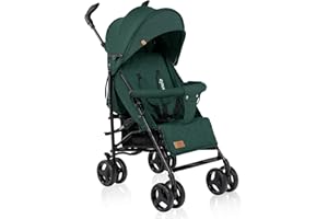 LIONELO Irma wózek dziecięcy do 15 kg spacerówka, lekka konstrukcja, amortyzowane koła, kosz na zakupy, regulowana rączka, system szybkiego składania, kompaktowy rozmiar (Zielony)