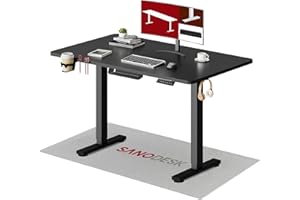 ‎SANODESK SANODESK Höhenverstellbarer Schreibtisch 110×54 cm – Kompakter Standing Desk mit praktischem Zubehör, ideal für kleine Räume, leise & sicher mit Anti-Kollisions-Schutz(schwarz)