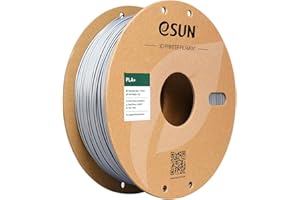 eSUN Filament PLA+ 1,75mm, Filament do Drukarek 3D PLA Plus, Dokładność Wymiarowa +/- 0,03mm, Szpula 1KG (2,2 LBS) Filament do Druku 3D do Drukarek 3D,Srebrny