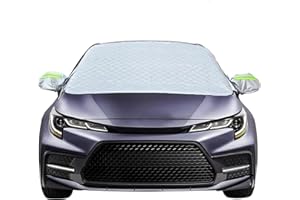 CAMUSBR Car Windshield Snow Cover, Car Windscreen and Wing Mirror Windshield Frost Cover Car Waterproof Windshield Winter Cover For Ice, Snow, Frost Protection for Most Cars (148x116cm)