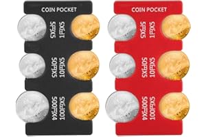 PEUTIER 2stk Japanische Yen-Münzhalter, Münzspender mit 6 Fächern Rechteckige Hartschale aus Kunststoff Organizer und Aufbewahrung Münzsortierer Sammelbörse Geldbörse für das Auto Kleingeldhalter