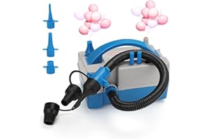 Piashow Pompe à Ballon électrique 600W, 2 en 1 Pompe à Air Gonfleur/Degonfleur, 220V-240V Multifonction Gonfleur Électrique Pompe avec 5 Buses, pour Matelas Gonflable, Fête, décoration de Festival