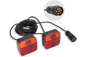 OPP ULITE Trailer Rear Tail Brake Light Kit 12V Board Towing Lights with 7.5M Cable 7 Pin Trailer Plug, Waterproof Rear Indicator Light License Plate Lamp for Trailer Car Truck Caravan Van (TP02D)