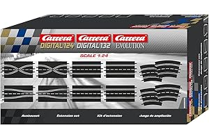 Carrera Evolution - 20026956 Zubehör Geraden (2), Spurwechsel (2), Engstellen (2), Kurven 2/30° (4) Ausbauset | Zubehör für Carrera Rennbahn | Spielzeug für Kinder ab 6 Jahren & Erwachsene