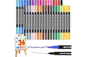 Aenienoe 36 Farben Filzstifte Fineliner Set Brush Pen Stifte Bunte Filzstifte Geeignet Dual Brush Pen Set für Bemalen Marker für Erwachsene Ausmalen, DIY, Handlettering