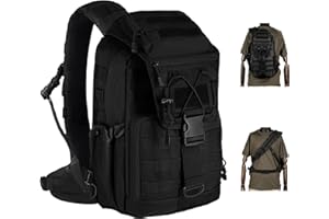 MANETTA Taktische Umhängetasche, Große Schultertasche mit abnehmbarem Hüftgurt, Crossbody EDC Tasche, Daypack mit Molle System, Rucksack für Reisen, Angeln, Wandern und Trekking