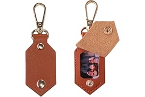 uniqicon Portachiavi Personalizzato Con Foto In Pelle,Personalizzata Idea Regalo, Portachiavi Personalizzabili,Regalo Per Coppia, Donna, Uomo, Fidanzato, Fidanzata, Anniversario, Papà, Lei