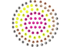 Eupheng 100 PC Slotted Tungsten Beads Fly Tying Beads Head for Nymph Fishing Materials 12 Colors / 5 Sizes
