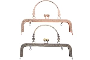 MELLYSTORE 2pcs Boquillas para Monederos Boquillas para Bolsos y Monederos Cierres para Bolsos Vintage Bolsa de Besos para Hacer tu Propia Cerradura de Cierre de Bolso de Estilo DIY (Bronce, Dorado)