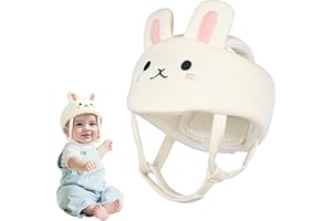 Gxdamxz Kopfschutz Baby Head Protector, 360° Anti Kollision Babyhelm Verstellbarer, Weißes Kaninchen