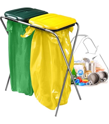 PORTASACCHI Raccolta Rifiuti Differenziata Con 2 Vani Porta Sacchetti 011994 8435524579787