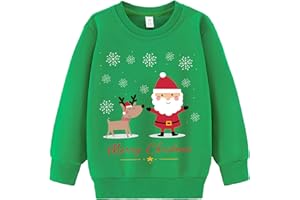 LXKA Boys Girls Christmas Jumper Kids Unisex Xmas Sweatshirt Jumpers Toddler Dinosaur Cat Bear Tops Children T-Shirts Long Sleeve Clothing 100% Cotton Baby Crewneck Casual Winter Clothes Age 1-7 Years