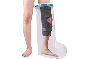 Fasola Long Leg Cast Cover for Shower, Waterproof Plaster Dressing Protector for Broken Toe, Ankle, Foot Wound, Burns, Reusable Leg Cast Bag Keep Wounds & Bandage Dry