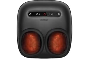 Nekteck Shiatsu fotmassageterapeut med värme, elektrisk massör med smärtroller för bättre blodcirkulation för neuropati (mörk